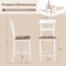 Costway Wooden Bar Stool Set of 4 Bar Chairs with LVL Rubber Wood Frame, Backrest, Footrest Black/White